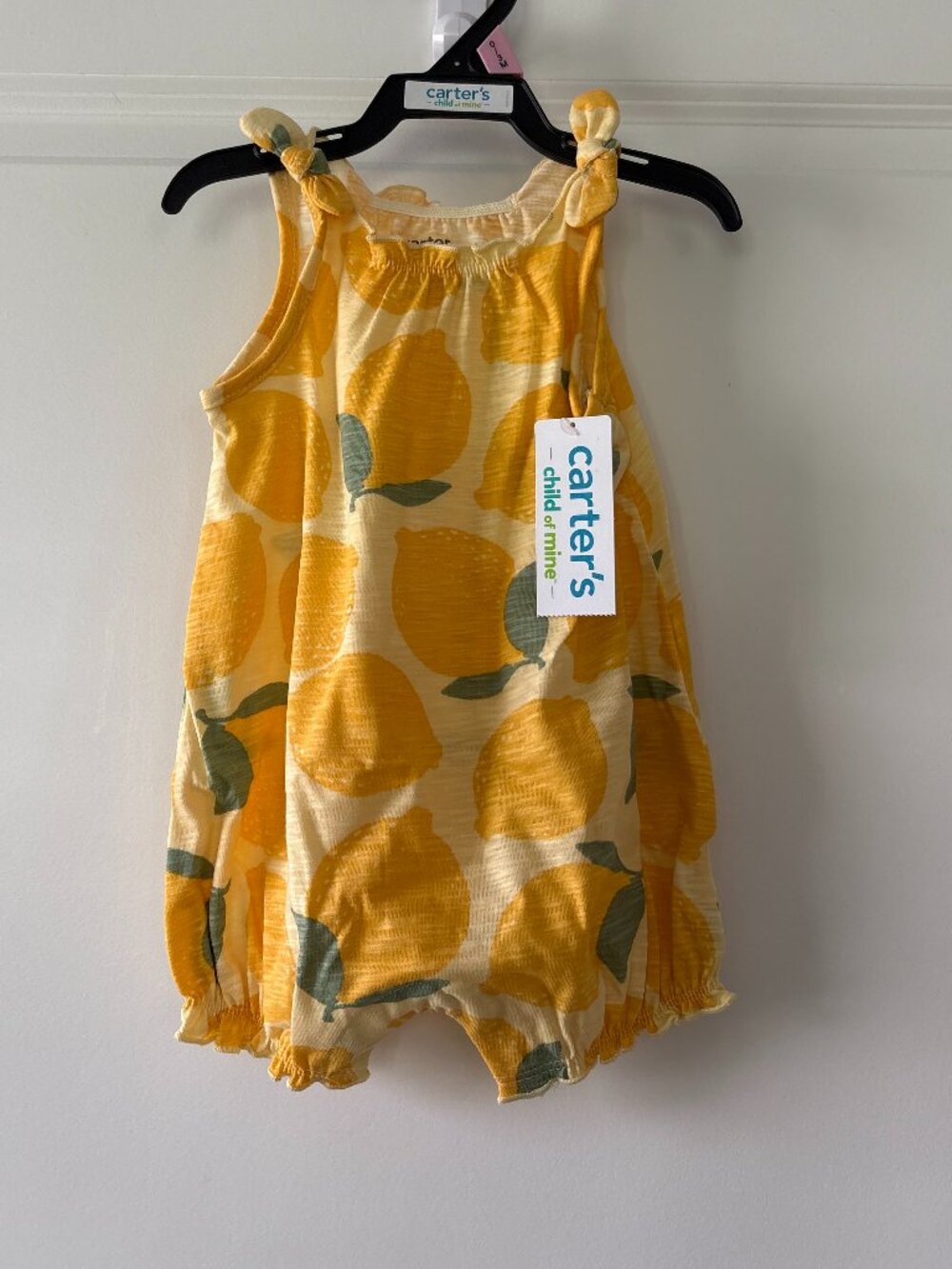 Carter's Child of Mine Baby Girl Yellow Lemon Sleeveless Romper Size 0-3 Months